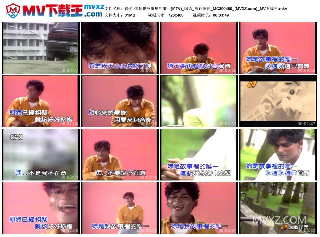 佚名-你是我故事里的唯一(MTV)_国语_流行歌曲_MC300480